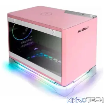 InWin A1 Plus Mini ITX Case with Qi Charging and 650w 80 PLUS Gold PSU  Pink
